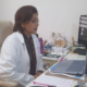Dr. Sumita Prabhakar delivering an online educational session on breast and cervical cancer awareness.