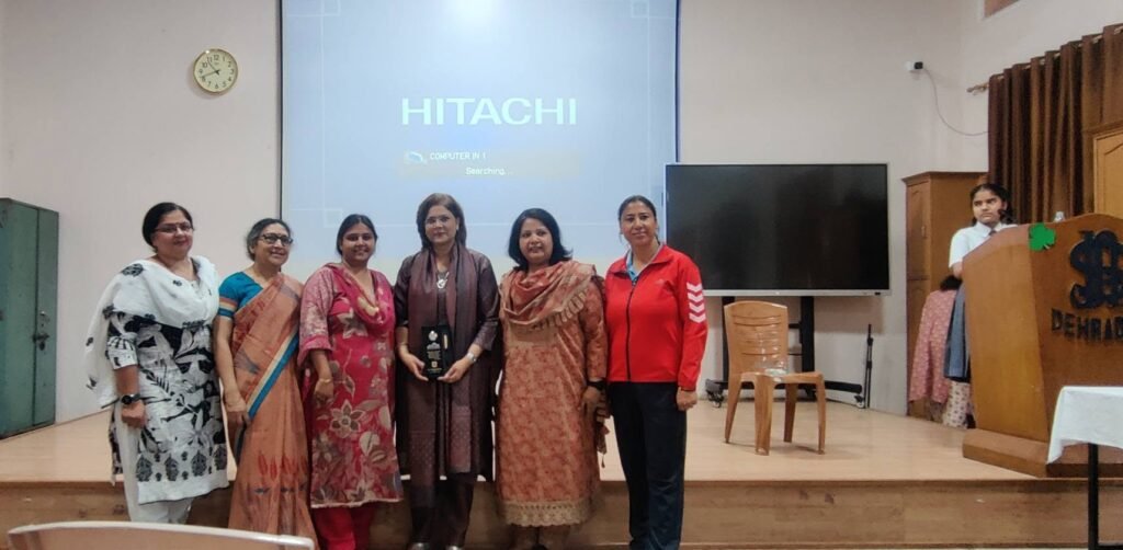 Dr. Sumita Prabhakar with the faculty of St. Joseph's Academy, Dehradun, after delivering an adolescent health awareness session for students.